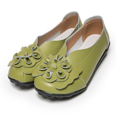Woman Moccasins Female Fashion Mom Shoes Women's Flower Flats Ladies Shallow Sewing Comfortable Footwear Plus Szie 44