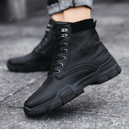 Men High Top Steel Toe Boots Lace Up Work Safety Shoes Army Combat Hiking